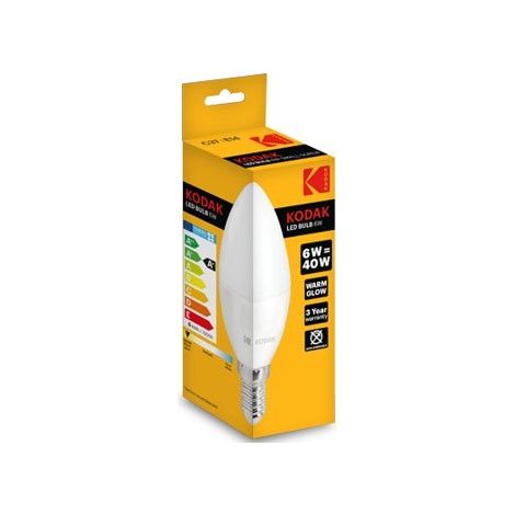Bombilla led kodak vela c37 -  e14 -  480lm -  calido 3000k -  6w 40w -  no regulable (1/2)