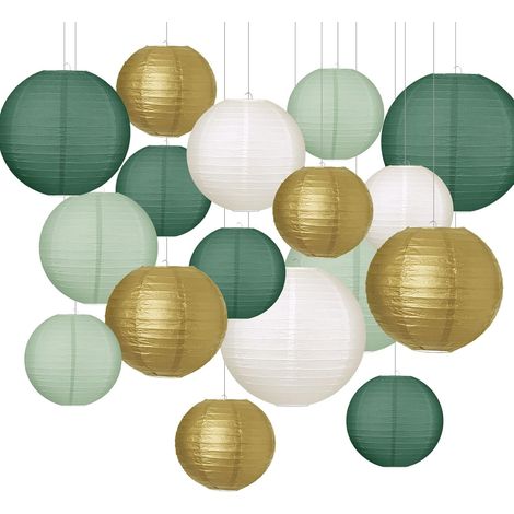 Ensemble de 20 lanternes en papier colorées