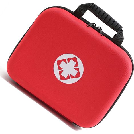 Große, tragbare, wasserdichte, leere Erste-Hilfe-Tasche mit roter Hartschale für Reisen und Outdoor-Aktivitäten (1/5)