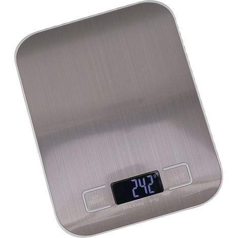 Balance culinaire 1g à 5kg écran LCD acier inoxydable piles AAA pesée café famille bistrot cuisine (1/5)