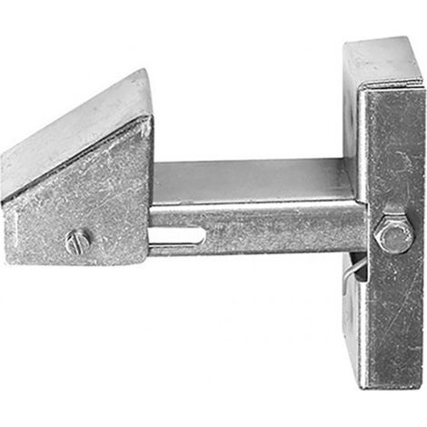 Afbat – Arrêt de portail automatique mural à ressort zingué blanc – Fixation à vis – Plage de réglage 30 à 70 mm – Hauteur 120 mm – Largeur 23 mm (1/2)