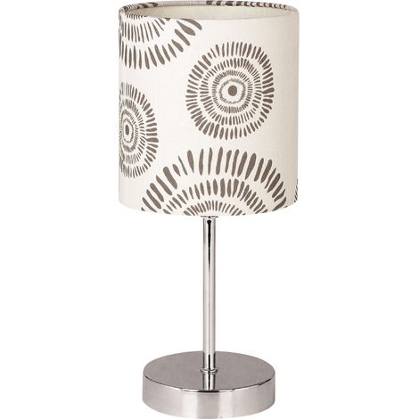 Lampe de table Candellux Emily chrome abat-jour blanc (1/2)