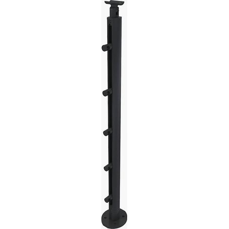 Kit Rallonge 1 Poteau Ellipsis Aluminium - Garde Corps Longueur Noir Brillant 100 Cm (1/5)