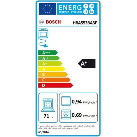 Horno multifunción empotrable EcoClean de 71 L y 60 cm, negro - HBA553BA3F - Bosch - (1/3)
