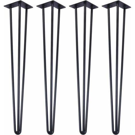 4pcs 20cm (black) DIY Hairpin Legs for Table/Chair Legs with 20 Screws + 4 Protective Feet (1/5)
