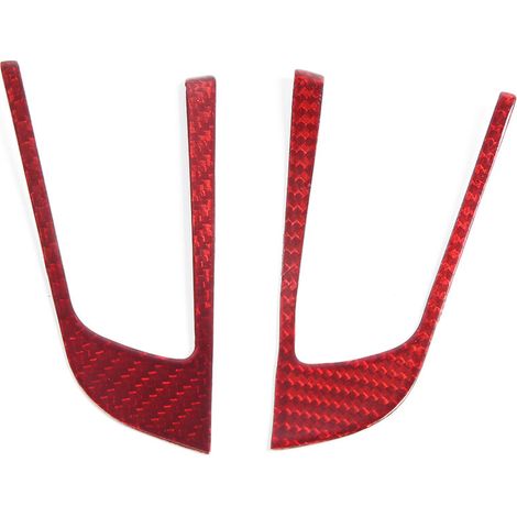 2 pièces - Cache intérieur de bouton de volant en fibre de carbone pour Alfa Romeo Giulia Stelvio 2017-2019-AquaForge (1/5)