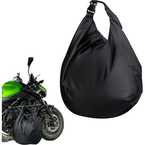 Sac de casque de moto imperméable en polyester noir, grande capacité (1/5)