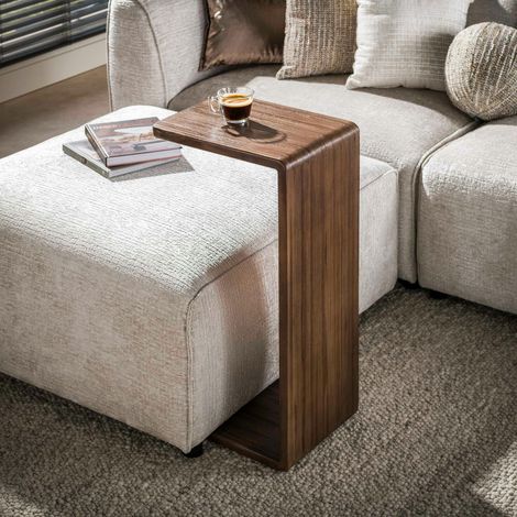 Table d'appoint ordinateur bois recyclé foncé YOGY (1/5)
