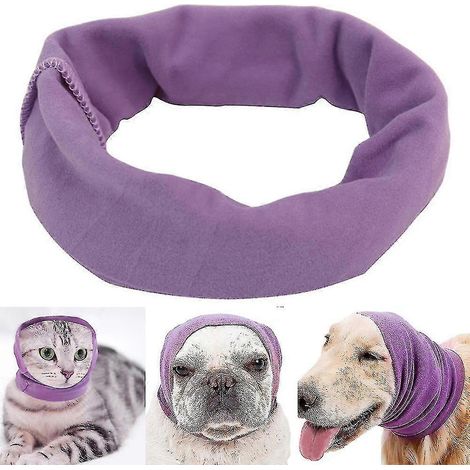Hunde-Ohrenschützer zum Schutz der Ohren, beruhigende Ohrenschützer für Hunde/Katzen – Kapuze zur Linderung von Angstzuständen/wärmend-L-Purple