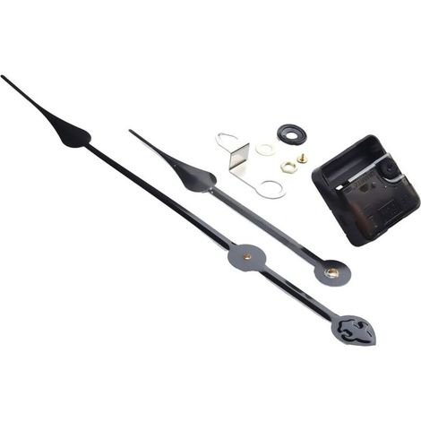kit mecanisme horloge murale 1 pc mecanisme quartz silencieux couple eleve aiguilles longues pour horloge 50 60cm noir