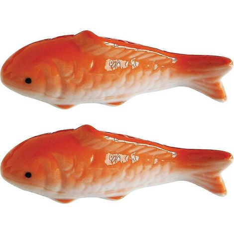Ensemble de 2 pièces de décorations de poissons flottants pour aquariums, décorations pour aquariums, statues de poissons en céramique. (1/4)