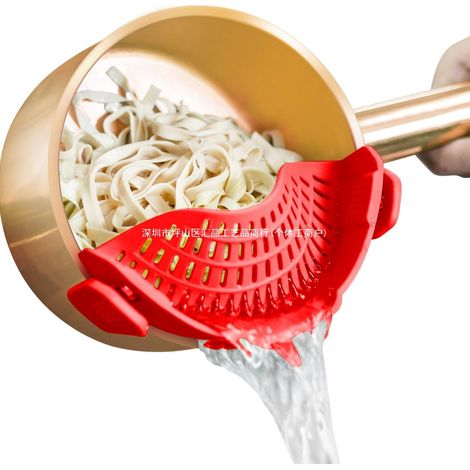 Filtre à eau pratique à clipser, grille de filtration en silicone pour la cuisine, facile à utiliser et à ranger, grille de filtration à clipser 22,5 x 9 cm - Vert