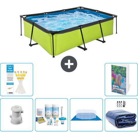 Exit Pool Rechteckig - 220x150x65 cm - 7-teilig S289
