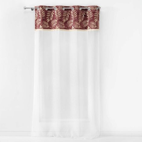Voilage au top imprimé et frangé Rose Clair 140x240 cm (1/4)