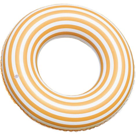 Bouée gonflable en PVC à rayures, renforcée, taille 90, couleur orange, pour adultes, accessoire flottant destiné aux activités nautiques récréatives.-AquaForge (1/5)