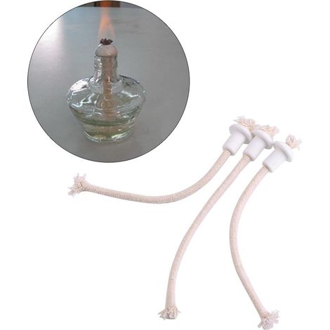 Mèche en céramique, kit de 7 mèches en coton. Compatible avec lampe à alcool, support en céramique, torche, bouteille de vin, bougie à huile, lampe en fibre de verre, 6 mm. (1/5)