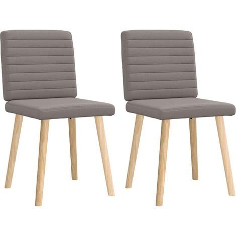 Lot de 2 Chaises à manger,Chaise de cuisine taupe tissu CFW97254 (1/5)