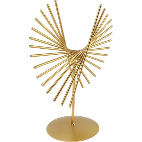 Abstrakte Metallskulptur, dekoratives geometrisches Ornament, handgefertigte künstlerische Dekoration mit Sockel für Zuhause, Wohnzimmer und Büro (1/5)
