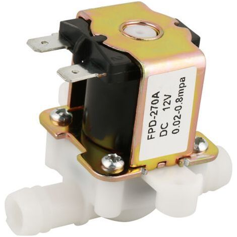 Vanne électromagnétique en plastique DC12V OD12mm Interrupteur de débit d'entrée d'eau normalement fermé (1/5)