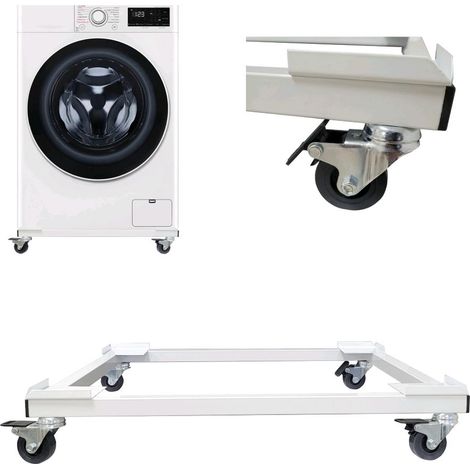 Carrello Base Rialzo per Lavatrice elettrodomestici fino a 200 Kg con ruote e Freni 60x50 cm