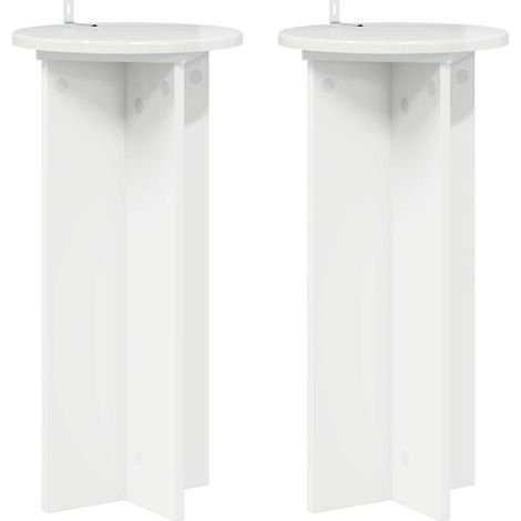 Supports pour plantes, lot de 2, blanc éclatant, 29,5 x 29,5 x 60 cm (1/5)