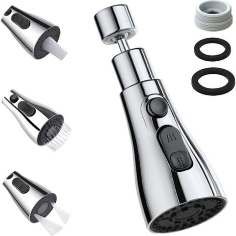 Prolongateur de robinet de cuisine universelle - Robinet anti-éclaboussures - Tête de douche pressurisée - Améliore le confort d'utilisation.
