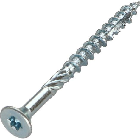 Vis charpente TEKOR Tête fraisée Cranté TORX T30 6X60 Filetée sur 40 Pointe antifendage type 17 Acier zingué