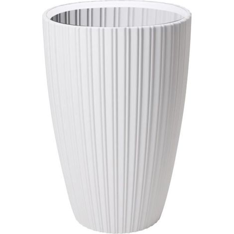 Vaso di fiori - GARDEN ID - Elegante - 40 x 58 cm - Per giardini, balconi o interni - Bianco (1/4)