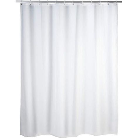 Rideau de douche tissu,rideau de bain en polyester anti moisissure impermeable rideau de douche blanc lavable 180 x 180 cm (1/4)
