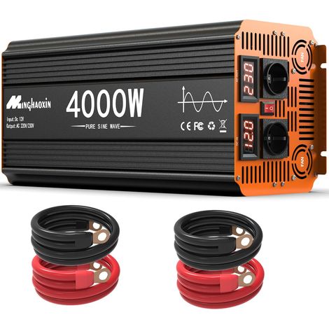 Convertisseur 4000W Convertisseur 12V 220V Pur Sinus, Onduleur Solaire Pour Camions, Maisons, Véhicules Et Voyages, Convertisseur Pour Voiture De 8000w En Crête (1/5)