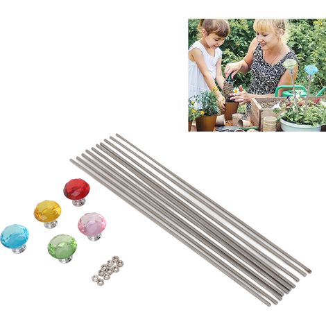 Kit à Enchâsser Parterres Fées, 10 Tiges Inox M4 & 5 Pommes Cristal - DIY Jardins Fées (1/5)