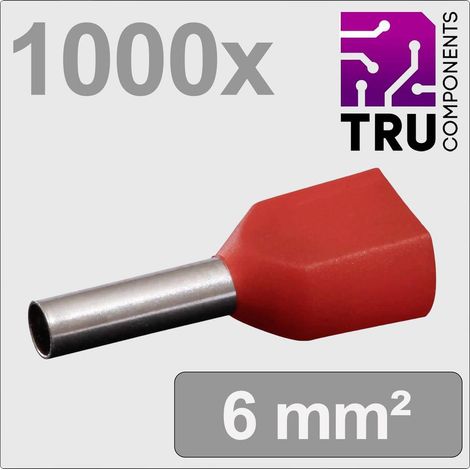TRU COMPONENTS TC-13377232 Capocorda doppio 1 mm² Parzialmente isolato Rosso 1000 pz.