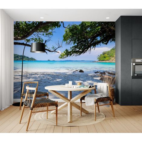 Papier peint Plage – lagon tropical - 150 x 250 cm (1/2)