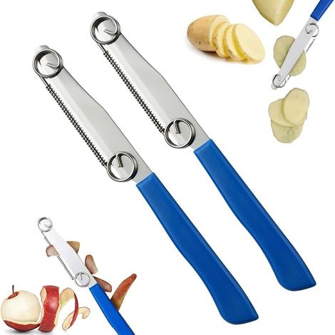 Couteau à trancher rapide, couteaux de découpe rapide avec ressort amovible, éplucheur de légumes fruits multifonctionnel, coupe-légumes (1/5)