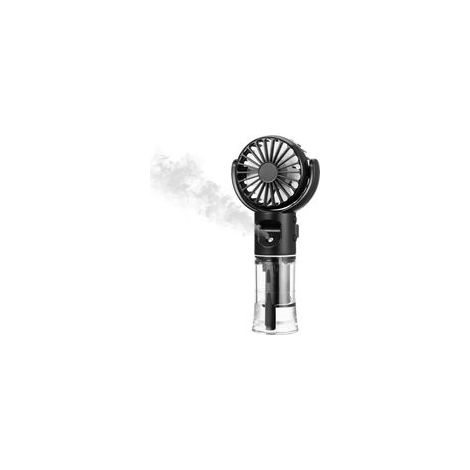 Tragbarer Sprühventilator, Mini-Ventilator mit Akku, 4 Geschwindigkeitsstufen, USB-Ventilator, Reiseaccessoire für Outdoor, Büro, Camping (Schwarz) (1/5)