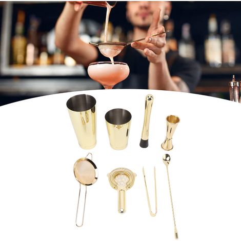 Cocktailmixer aus Edelstahl, Boston-Shaker, Hall-Gläserset, Bar B (1/5)