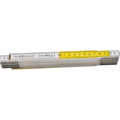 DOPPIOMETRO LEGNO BETULLA BIANCO/GIALLO MAURER PLUS 10ASTE - CF. SCATOLA