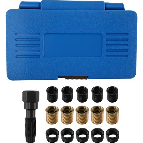 16 Piece Engine Repair Tool Kit M14 M16 Spark Plug Thread Reamer Insert (1/5)