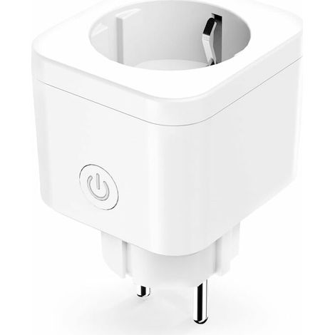 Mini enchufe inteligente (tipo F), enchufe inteligente compatible con Alexa y Google Home, enchufe programable, paquete de 1 enchufe WiFi con control remoto, control de voz y función de tiempo (1/5)