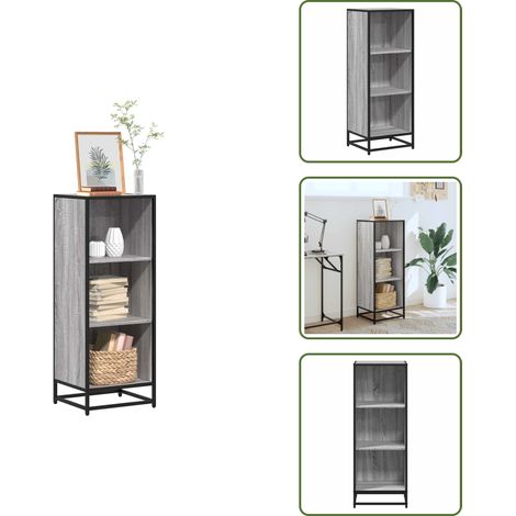 Estantería industrial - vidaXL Estantería madera de ingeniería color gris sonoma 40x35x107,5cm - Estantería gris