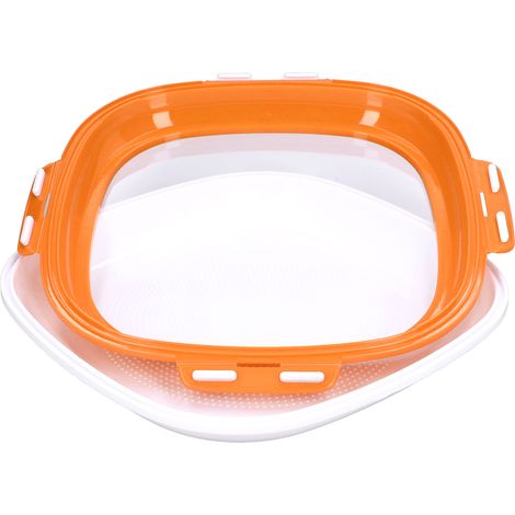Bac de Conservation Réutilisable pour Aliments, Organisateur Empilable pour Réfrigérateur - Orange (1/5)