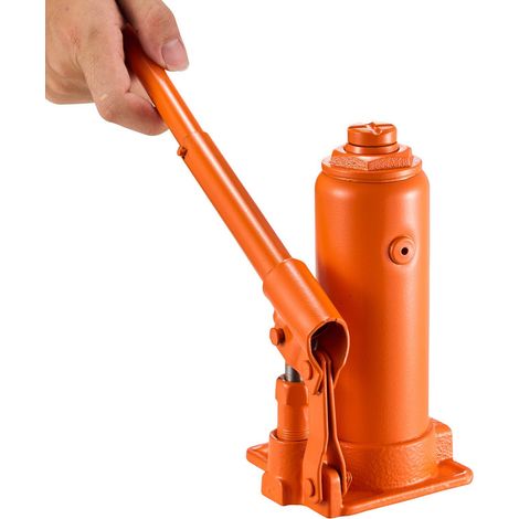 Cric bouteille hydraulique, capacité de charge de 6 tonnes, plage de levage de 195 à 375 mm, cric bouteille hydraulique soudé robuste pour voitures, SUV, pick-up, réparations automobiles, levage de ma (1/5)