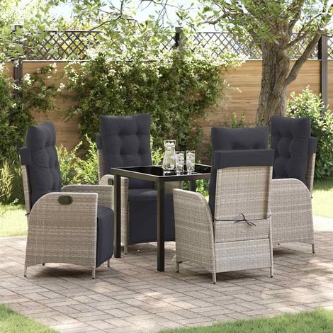 Ensemble de salle à manger pour jardin 5 pcs-Salon de jardin Gris clair 460863 (1/5)