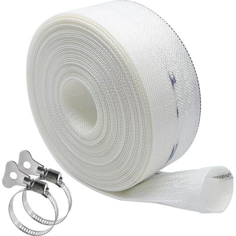 10 M Tuyau Refoulement Ø 1 1/4" (32mm) Tuyau Plat en Textile avec Collier de Serrage Tuyau Pompe pour Pompes Submersibles ou Pompes à Eau Sale-DOU