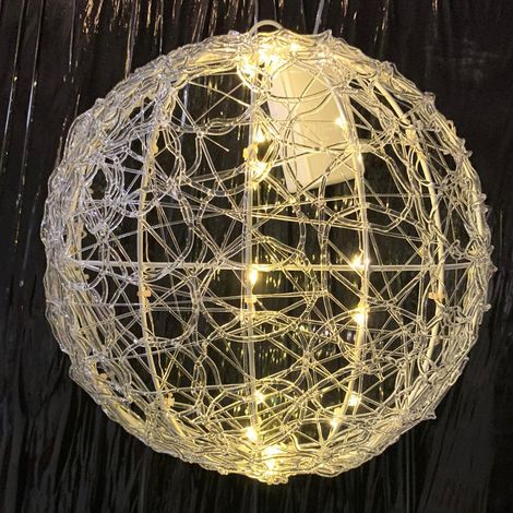 Semisfera luminosa struttura in metallo e micro led decorazione natalizia h 30 cm -Luce Calda (1/4)