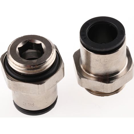 Adaptateur droit fileté hydraulique Legris LF3000 vers Enfichable 10 mm G 3/8 Mâle ( Prix pour Paquet de 2 )