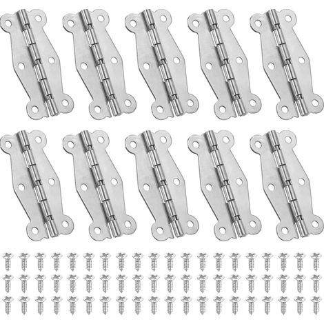 10 Pcs Petites Charnières Mini de Boîte Vintage 49mm Argenté (1/5)