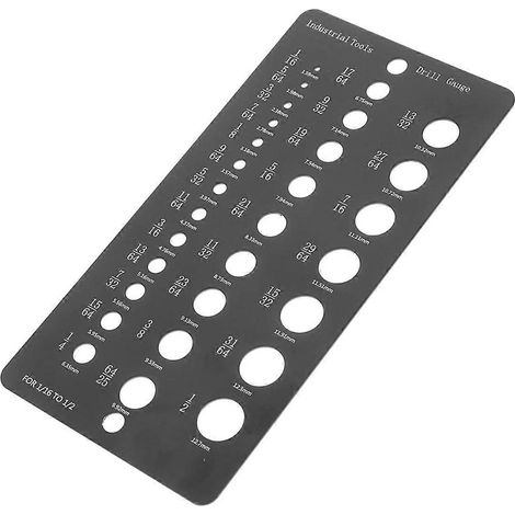 Jauge de foret 1/16 à 1/2 pouce, instrument de mesure de forets à 29 trous, outil de mesure précis des trous de perçage (1/5)