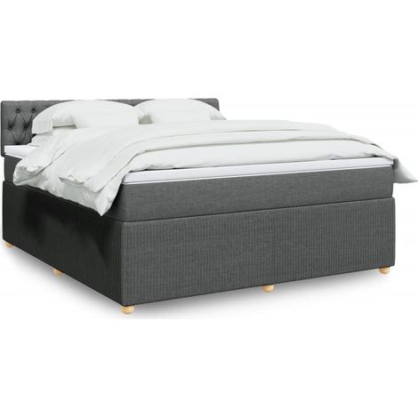 Giroletto a Molle con Materasso Grigio Scuro 180x200 cm Tessuto vidaXL (1/5)
