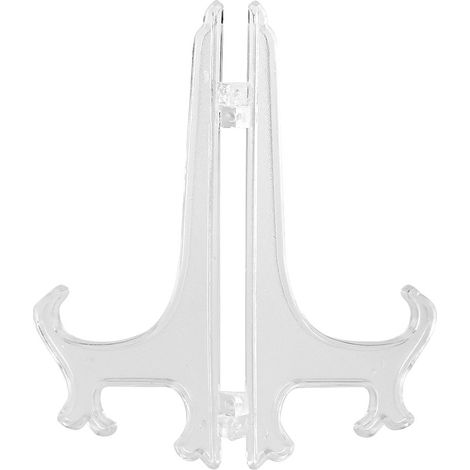 Juego de 10 soportes plegables, de plástico blanco, con bisagras ajustables, para exhibir platos, marcos de fotos y para uso decorativo. (1/5)